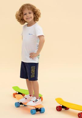 Çocuk Beyaz Bisiklet Yaka Tişört - 50263319006