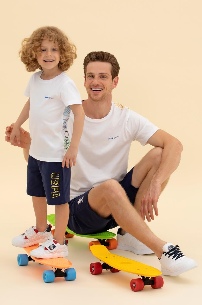 Çocuk Beyaz Bisiklet Yaka Tişört