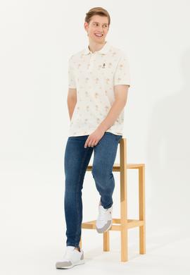 Erkek Krem Polo Yaka Tişört - 50265054017