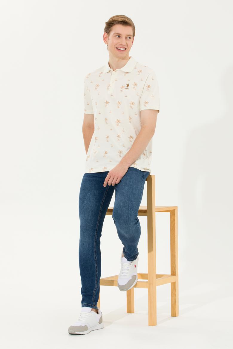 Erkek Krem Polo Yaka Tişört - 50265054017