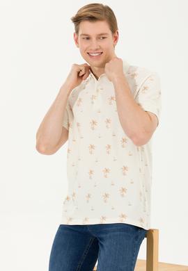 Erkek Krem Polo Yaka Tişört - 50265054017