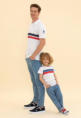 Çocuk Beyaz Bisiklet Yaka Tişört - 50265957003