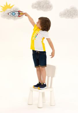 Çocuk Sarı Bisiklet Yaka Tişört - 50265959005