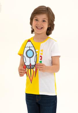 Çocuk Sarı Bisiklet Yaka Tişört - 50265959005