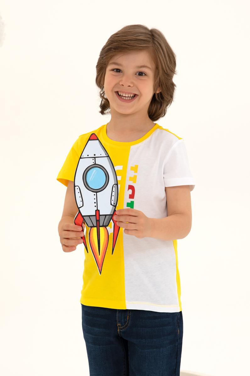 Çocuk Sarı Bisiklet Yaka Tişört