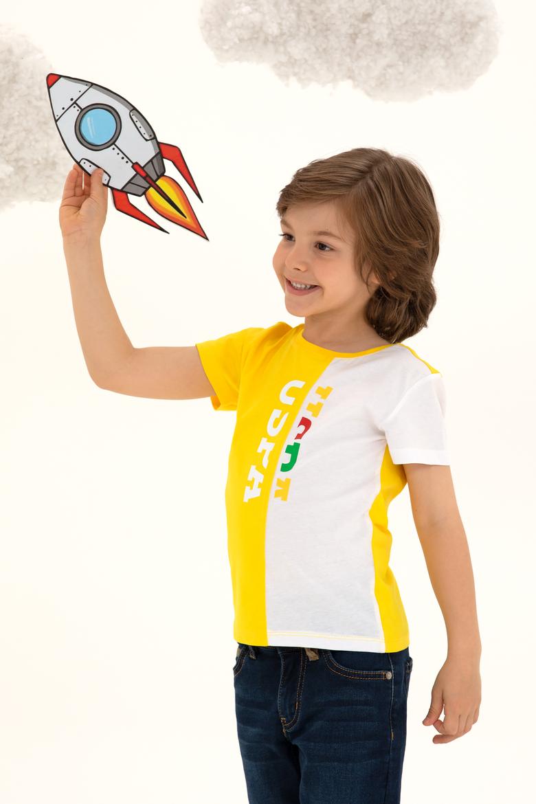 Çocuk Sarı Bisiklet Yaka Tişört - 50265959005