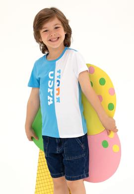 Çocuk Turkuaz Bisiklet Yaka Tişört - 50265959015