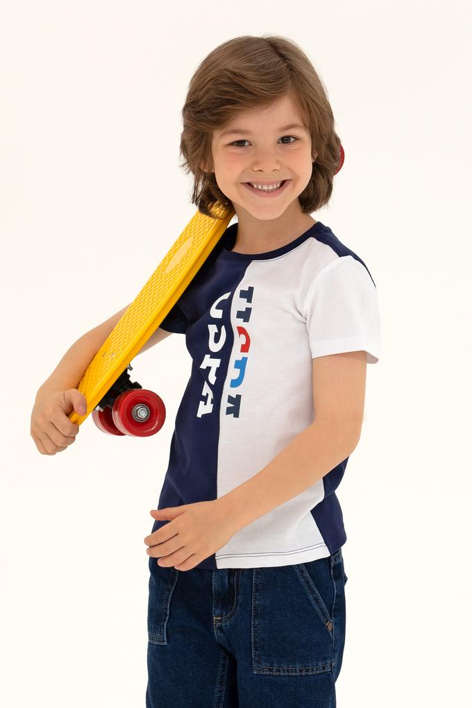 Çocuk Lacivert Bisiklet Yaka Tişört