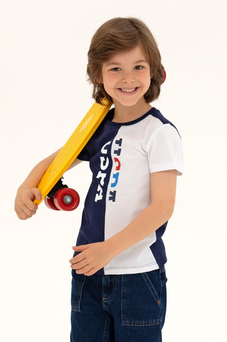 Çocuk Lacivert Bisiklet Yaka Tişört