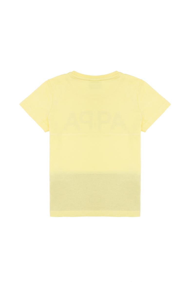 Çocuk Açık Sarı Bisiklet Yaka Tişört - 50265974008