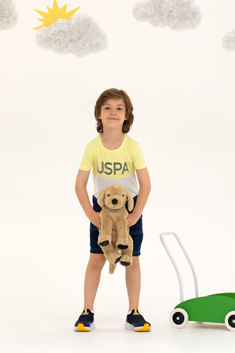 Çocuk Açık Sarı Bisiklet Yaka Tişört - 50265974008