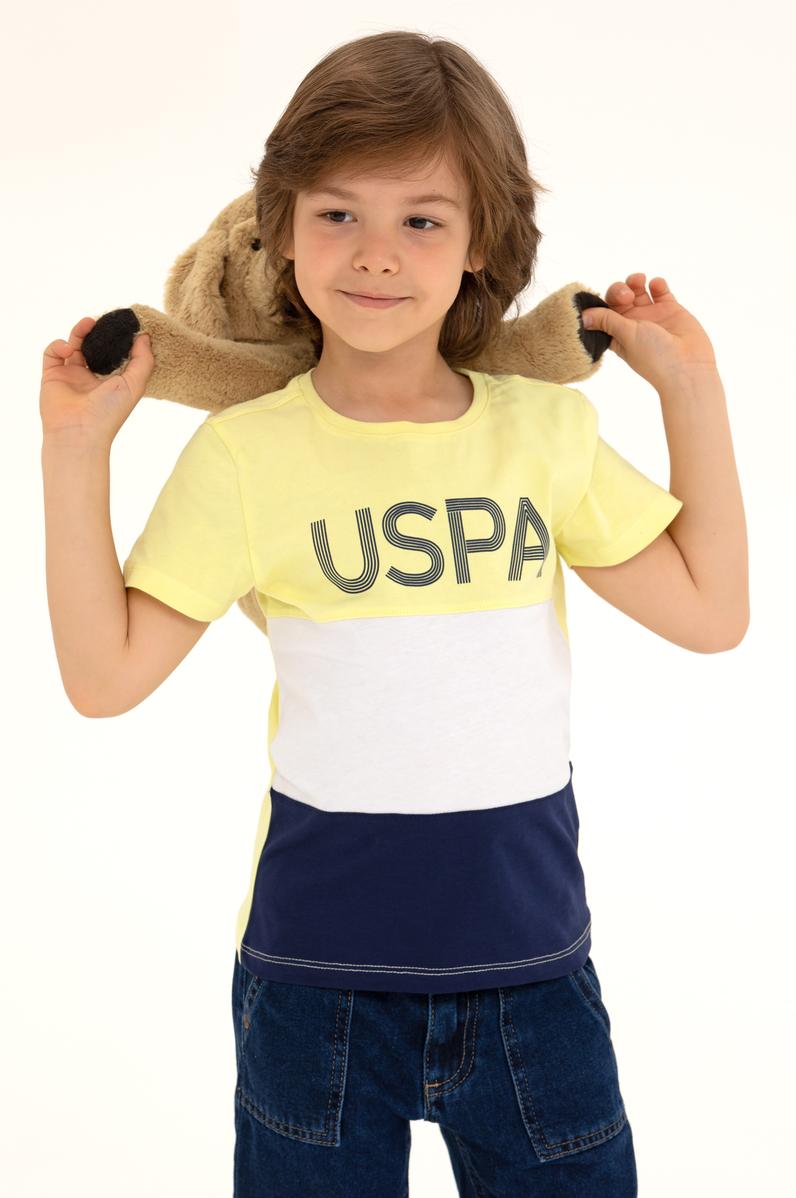 Çocuk Açık Sarı Bisiklet Yaka Tişört