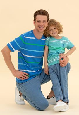 Çocuk Mint Yeşili Bisiklet Yaka Tişört - 50265976025