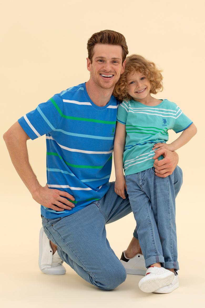 Çocuk Mint Yeşili Bisiklet Yaka Tişört - 50265976025