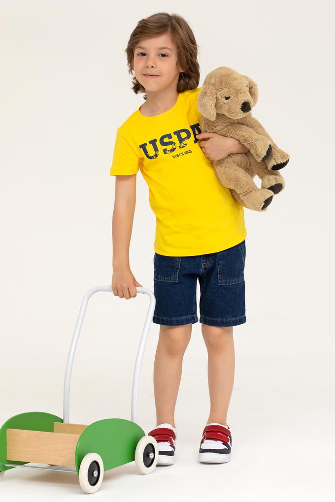 Çocuk Sarı Bisiklet Yaka Tişört