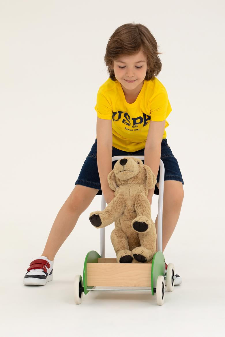 Çocuk Sarı Bisiklet Yaka Tişört - 50265978003