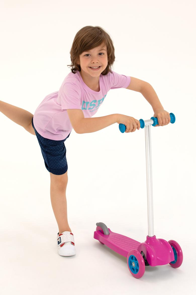 Çocuk Manolya Bisiklet Yaka Tişört - 50265978013