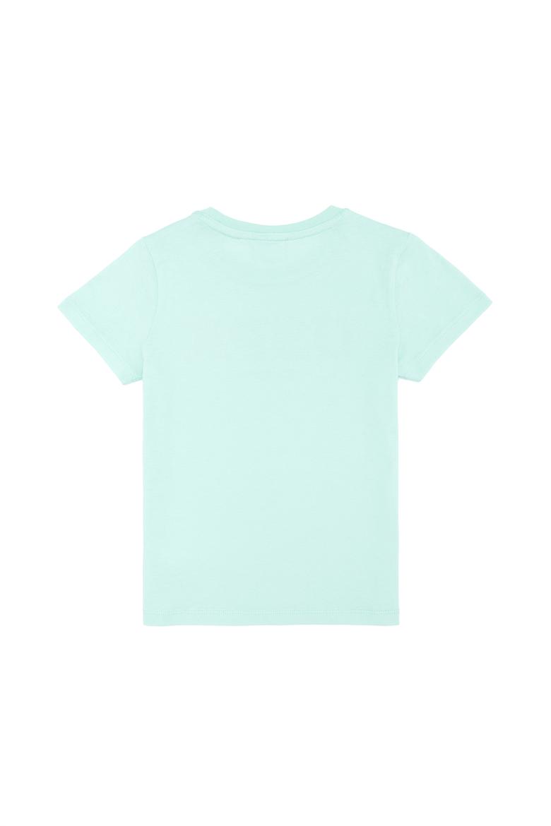 Çocuk Su Yeşili Bisiklet Yaka Tişört - 50265978031