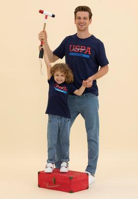 Çocuk Lacivert Bisiklet Yaka Tişört - 50265992023