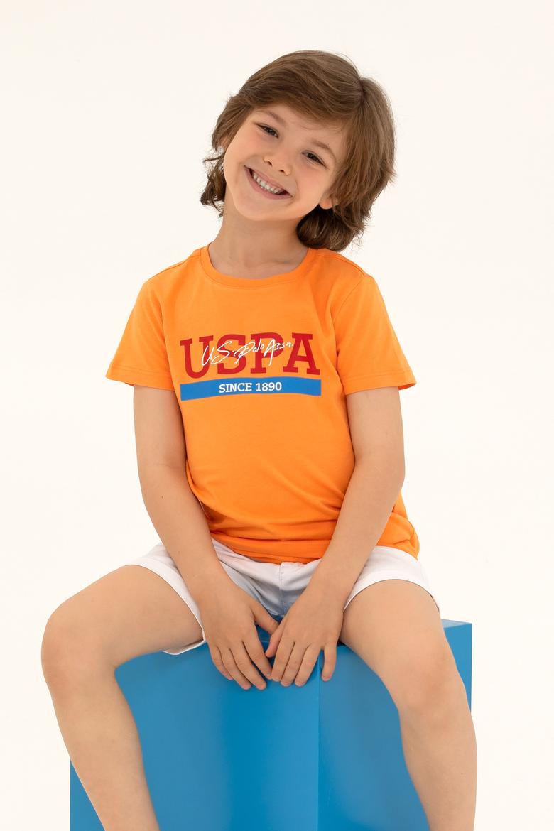 Çocuk Turuncu Bisiklet Yaka Tişört