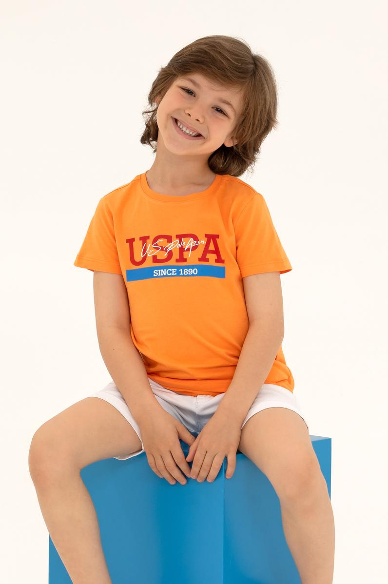Çocuk Turuncu Bisiklet Yaka Tişört