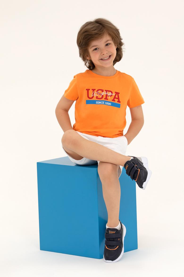 Çocuk Turuncu Bisiklet Yaka Tişört - 50265992044