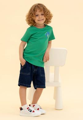 Çocuk Yeşil Bisiklet Yaka Tişört - 50266012024