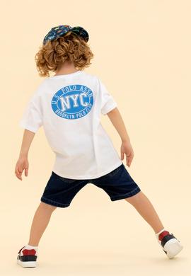 Çocuk Beyaz Bisiklet Yaka Tişört - 50266030001