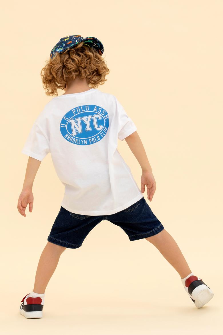 Çocuk Beyaz Bisiklet Yaka Tişört - 50266030001