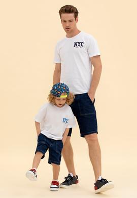 Çocuk Beyaz Bisiklet Yaka Tişört - 50266030001