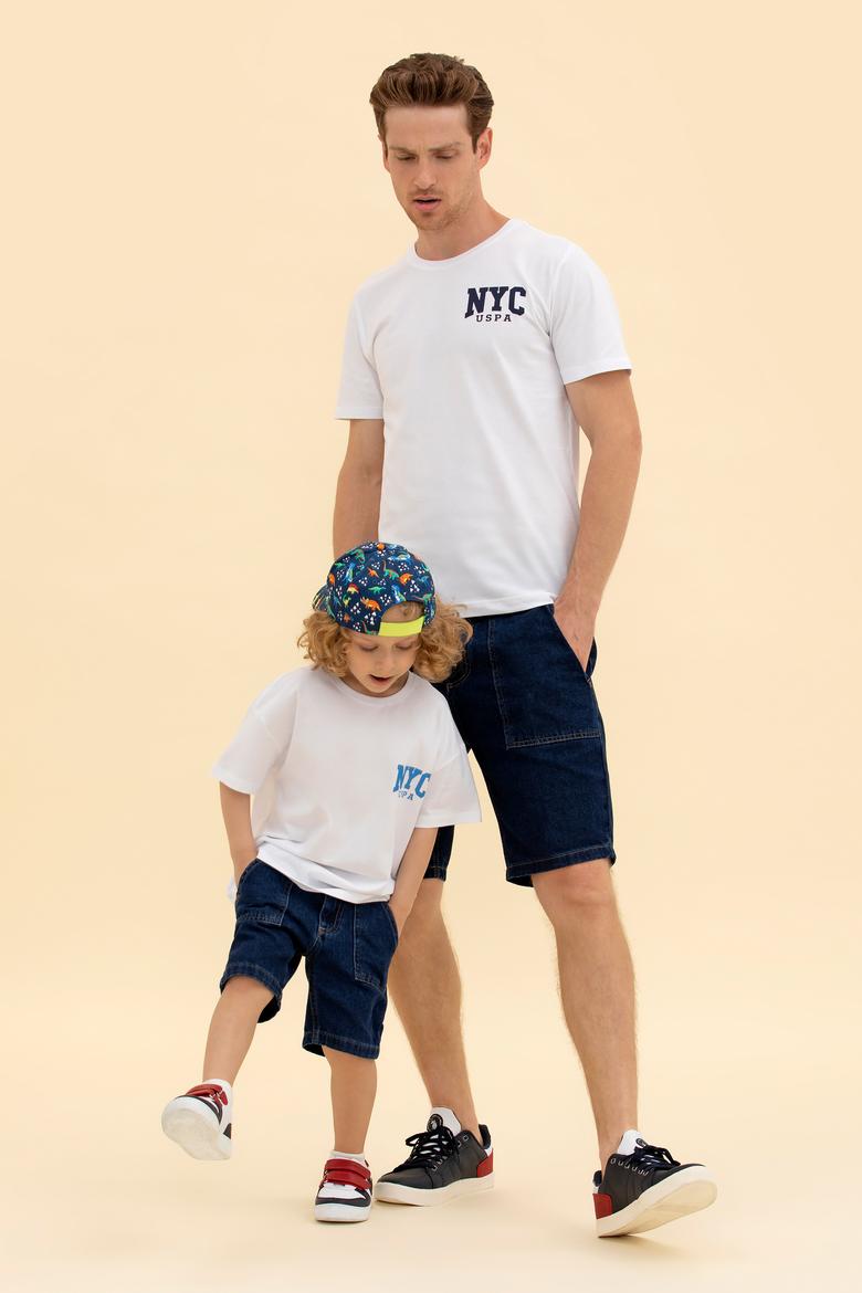 Çocuk Beyaz Bisiklet Yaka Tişört - 50266030001