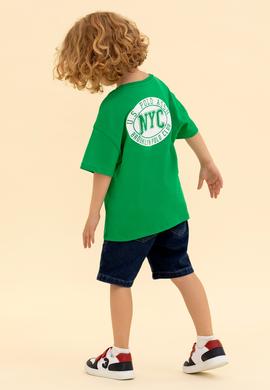 Çocuk Yeşil Bisiklet Yaka Tişört - 50266030022