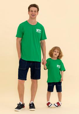 Çocuk Yeşil Bisiklet Yaka Tişört - 50266030022