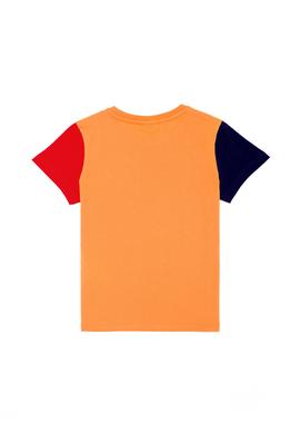 Çocuk Turuncu Bisiklet Yaka Tişört - 50266036019