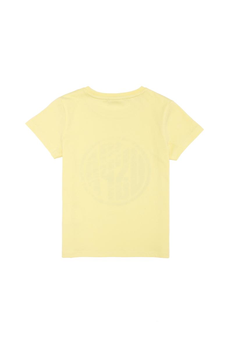 Çocuk Açık Sarı Bisiklet Yaka Tişört - 50266038013