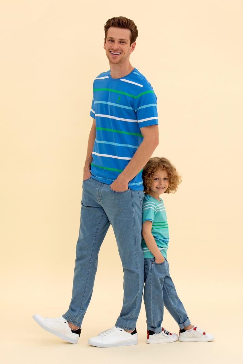 Erkek Saks Bisiklet Yaka Tişört - 50265362037