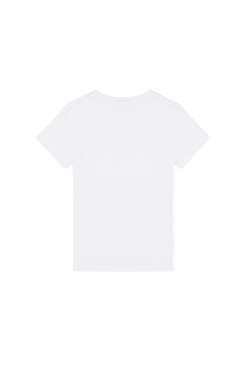 Çocuk Beyaz Bisiklet Yaka Tişört - 50263561005