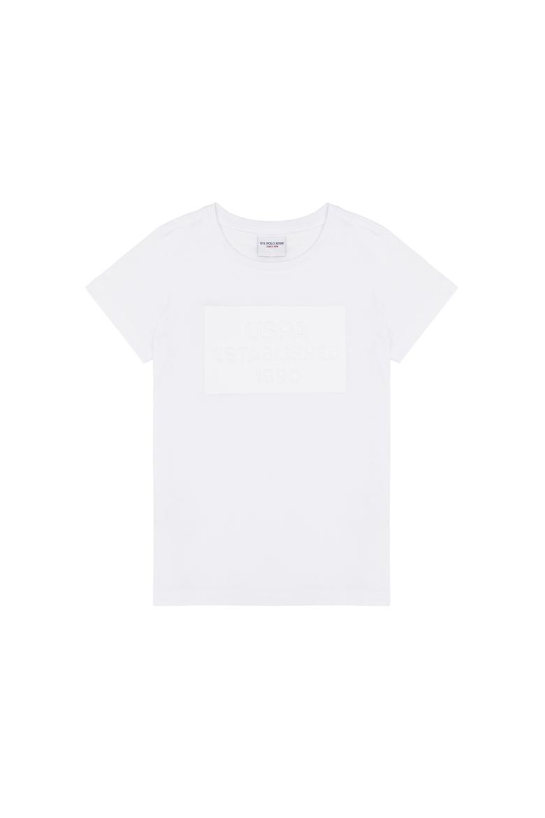 Çocuk Beyaz Bisiklet Yaka Tişört - 50263561005