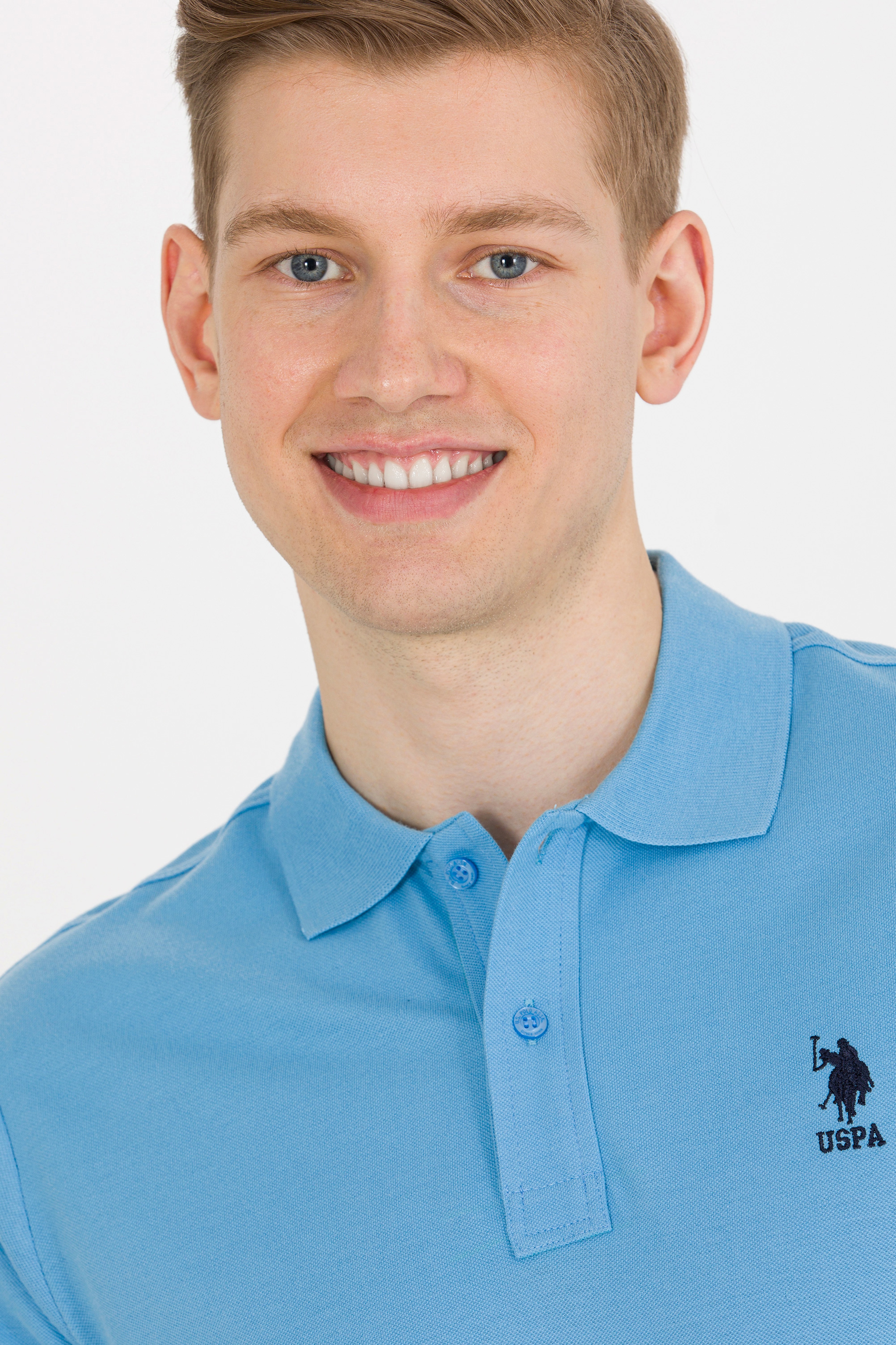 Erkek Turkuaz Basic Polo Yaka Tişört