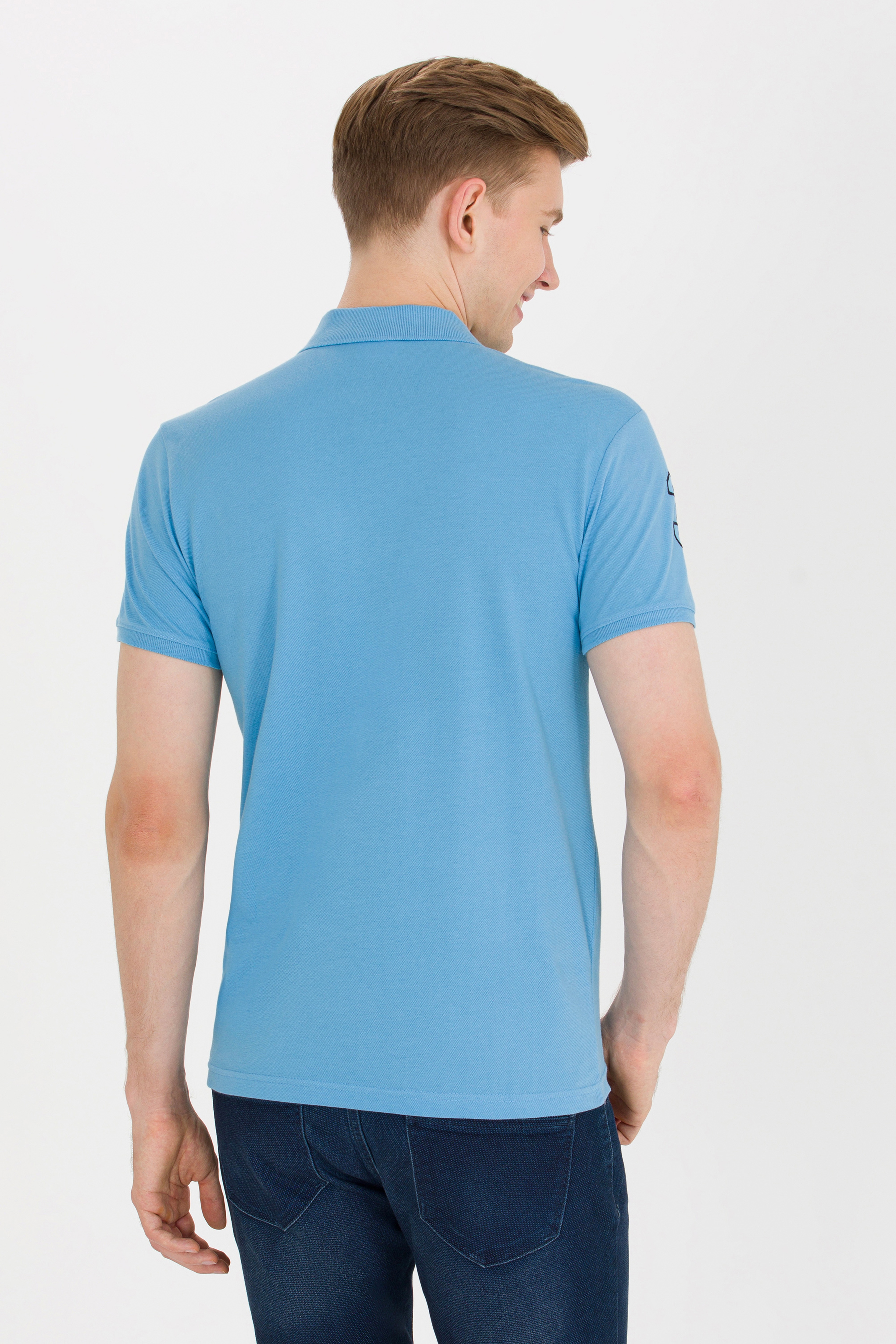 Erkek Turkuaz Basic Polo Yaka Tişört