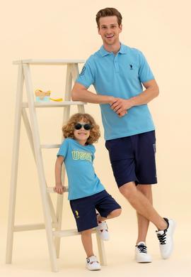 Erkek Turkuaz Basic Polo Yaka Tişört - 50264891163