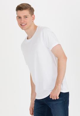 Erkek Beyaz Basic Bisiklet Yaka Tişört - 50264918018