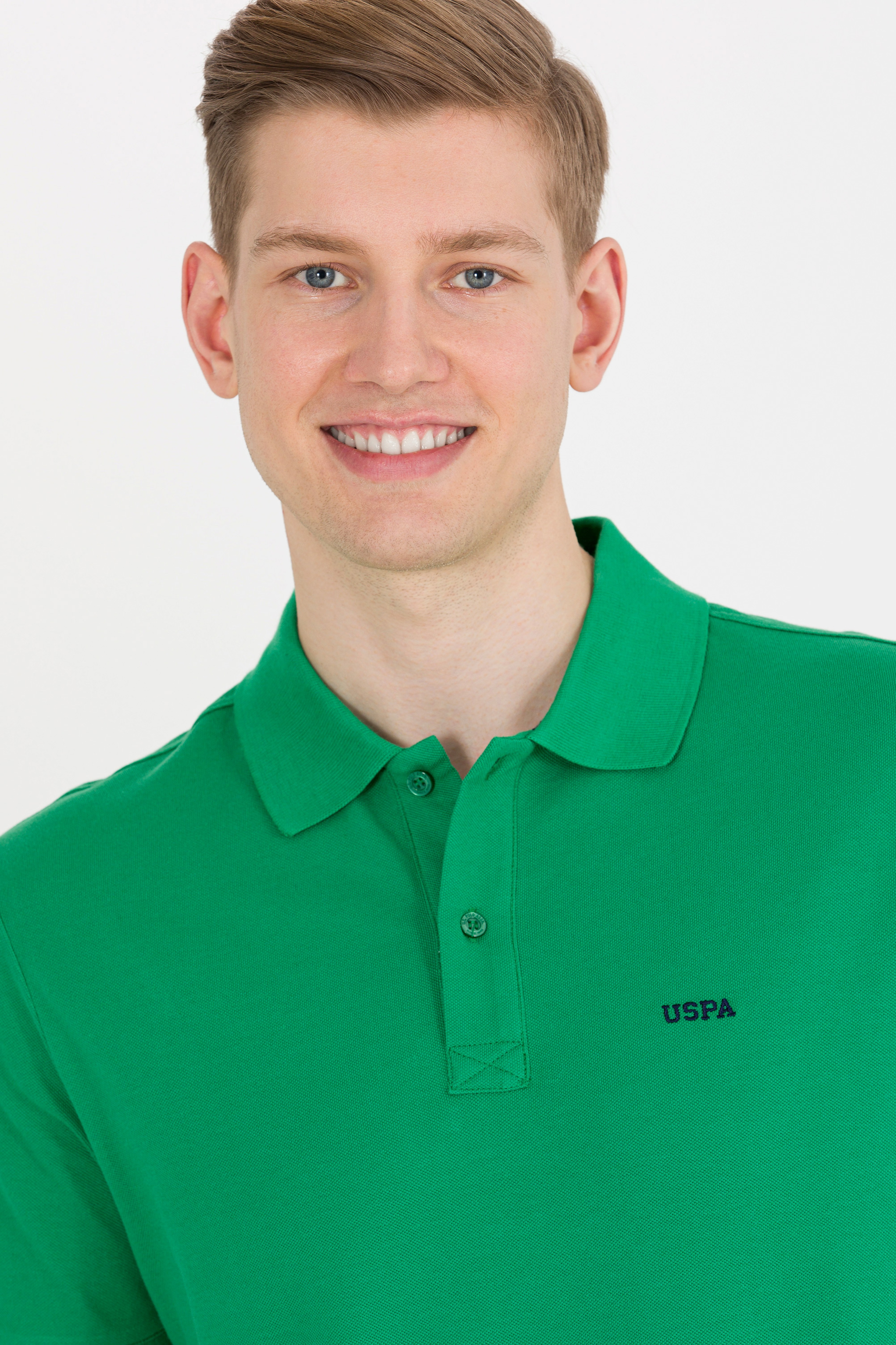 Erkek Yeşil Basic Polo Yaka Tişört - Image 5