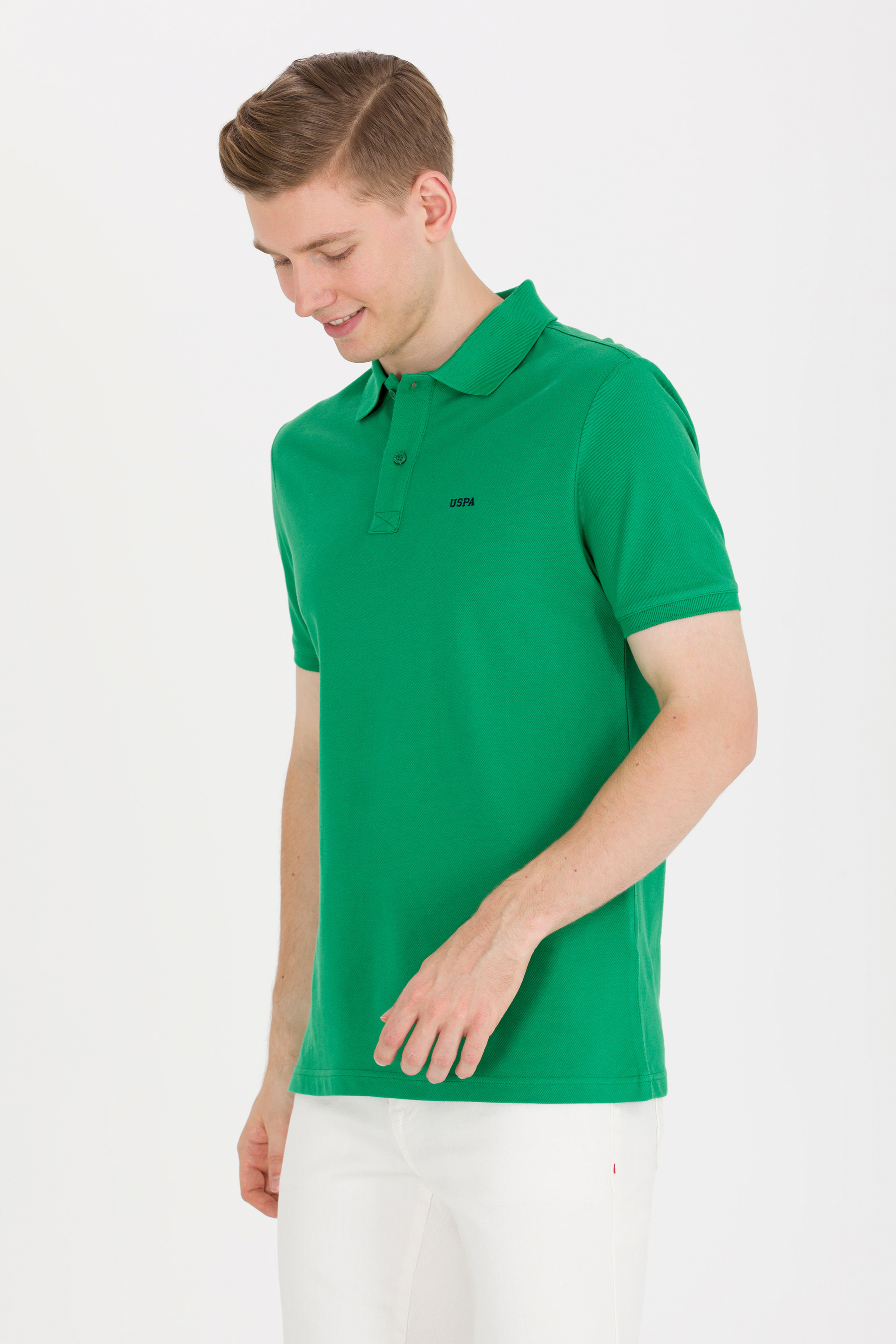 Erkek Yeşil Basic Polo Yaka Tişört