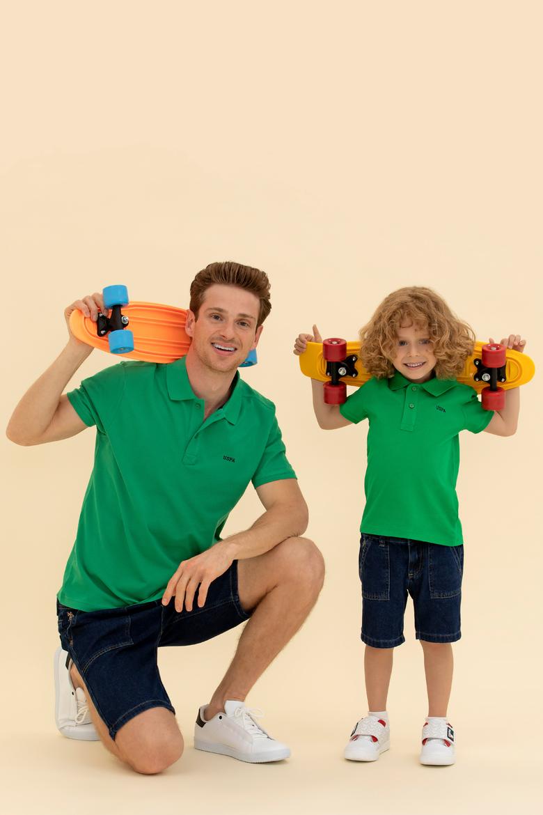 Erkek Yeşil Basic Polo Yaka Tişört