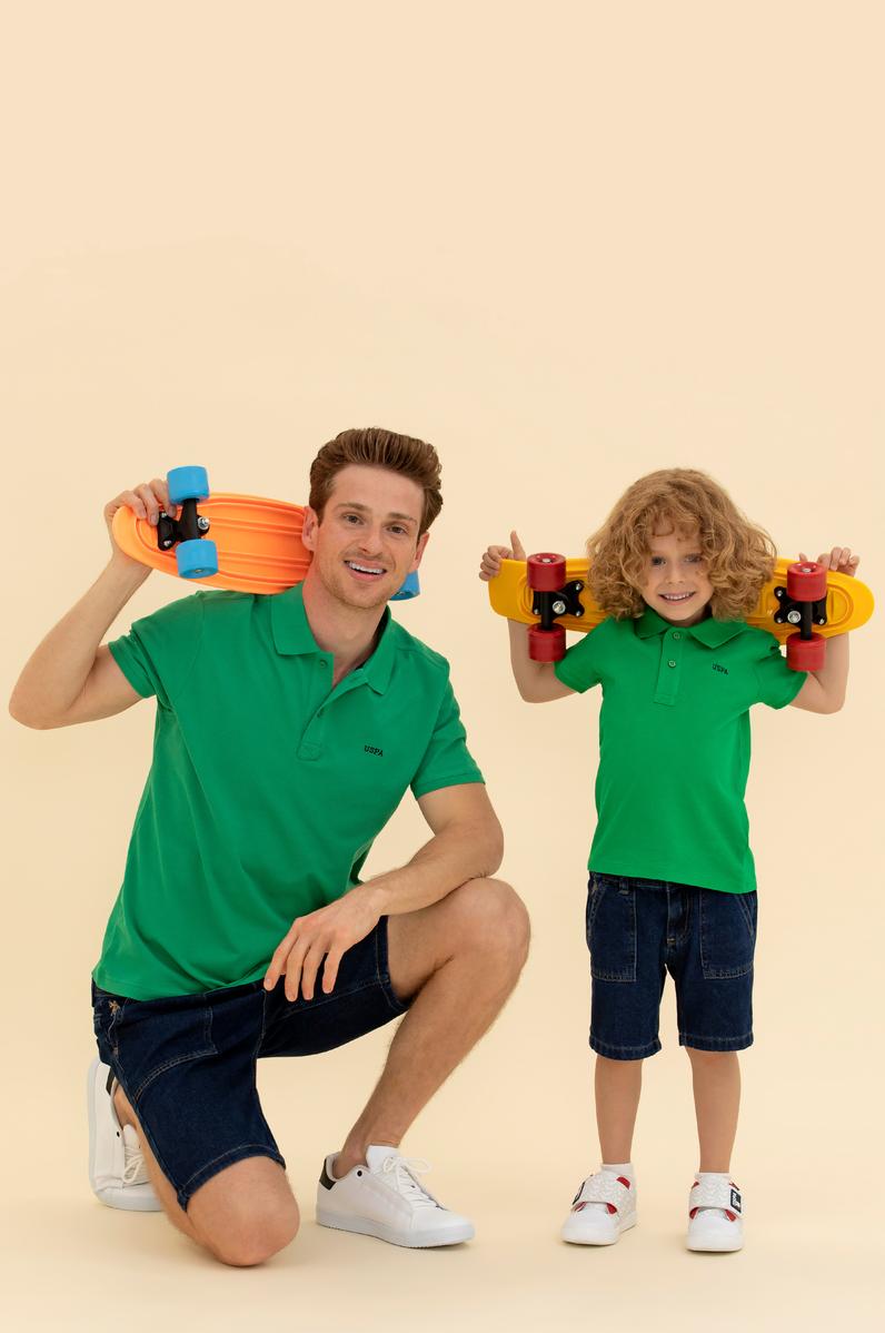 Erkek Yeşil Basic Polo Yaka Tişört