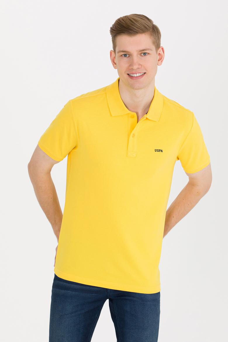 Erkek Koyu Sarı Basic Polo Yaka Tişört - 50264892048