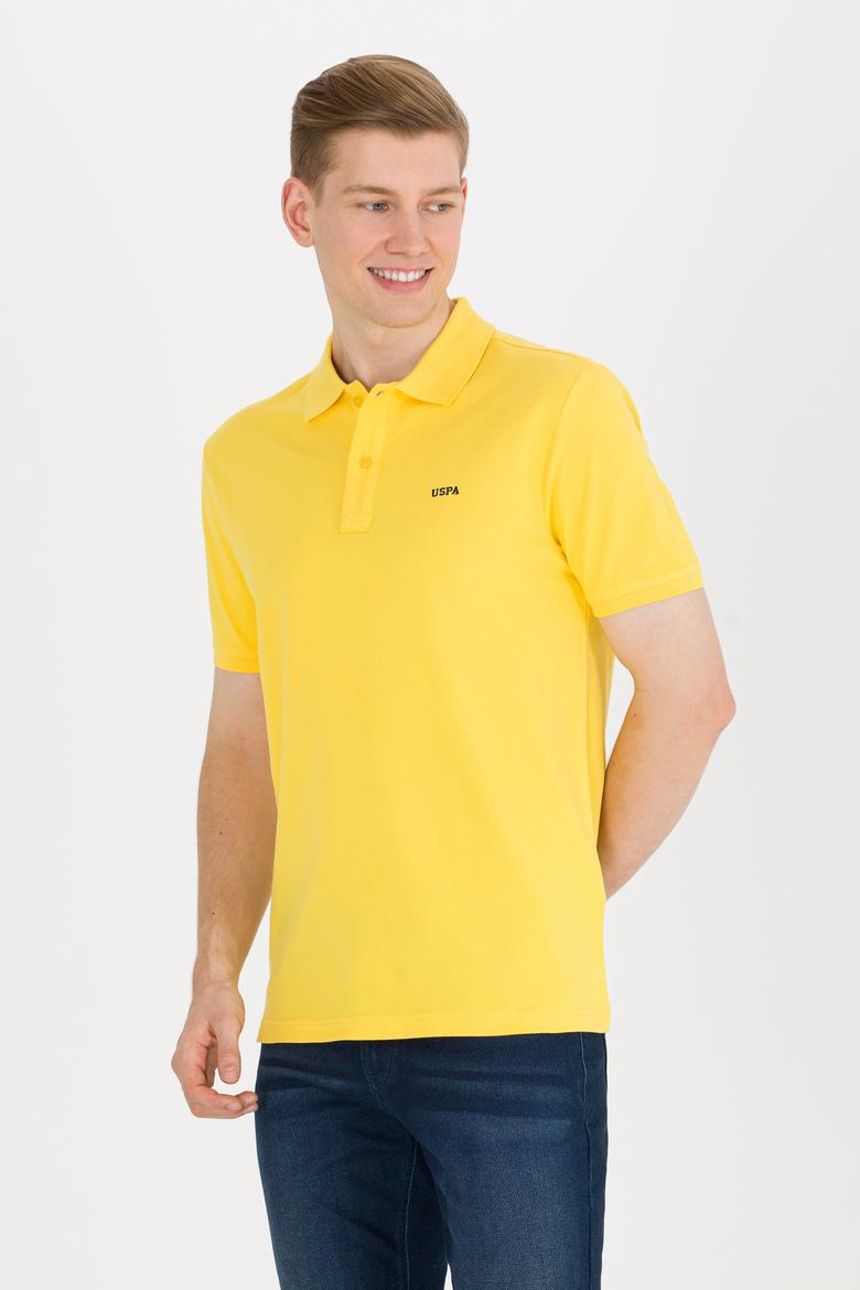 Erkek Koyu Sarı Basic Polo Yaka Tişört - 50264892048