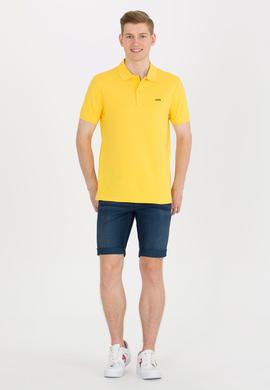 Erkek Koyu Sarı Basic Polo Yaka Tişört - 50264892048