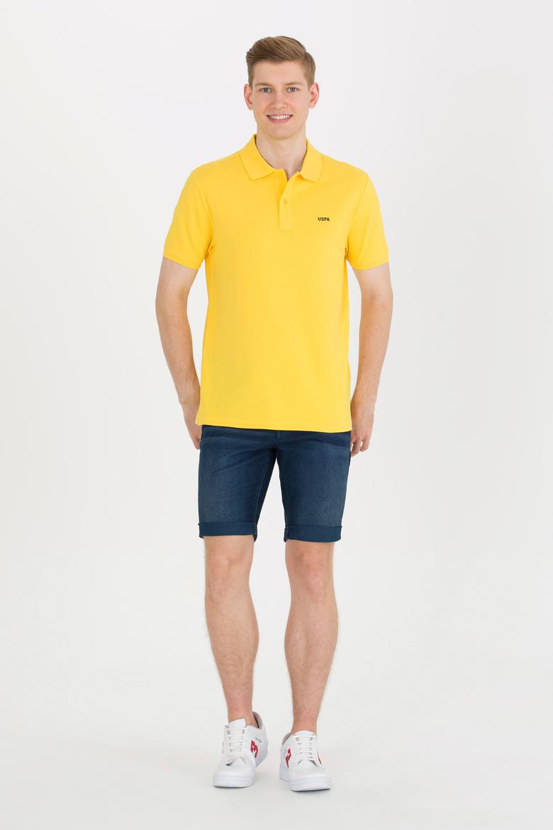 Erkek Koyu Sarı Basic Polo Yaka Tişört - 50264892048